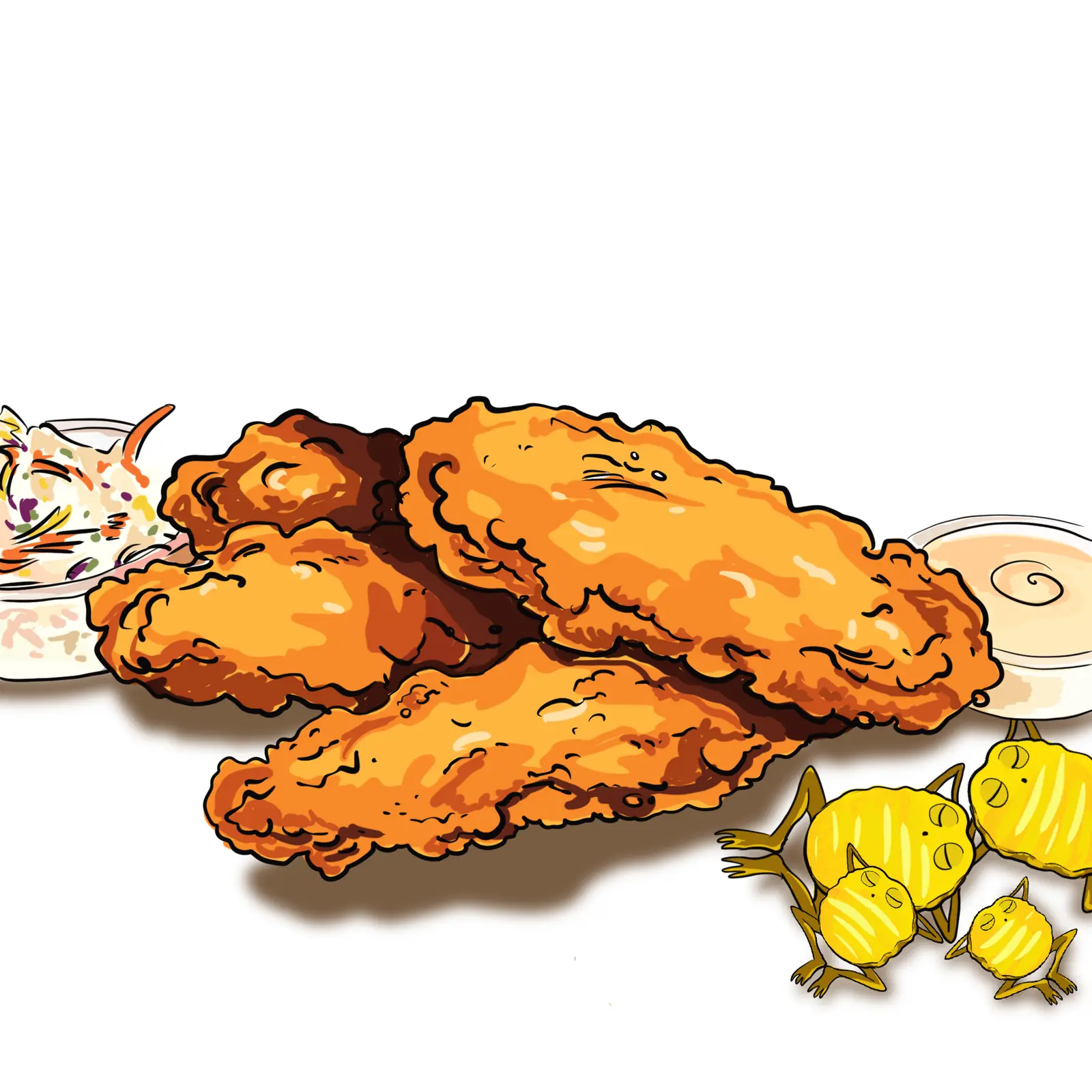 Frogs gathered for a feast